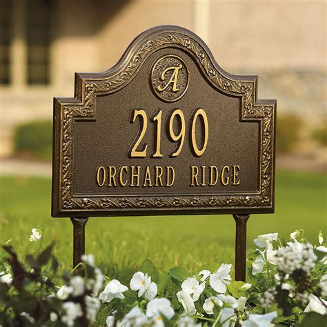 residential address sign for lawn